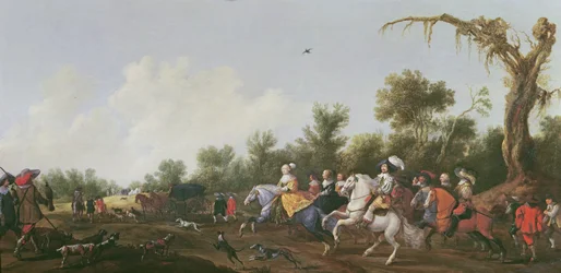 Friedrich V., der Winterkönig und seine Frau Elizabeth Stuart auf einem Jagdausritt, 1631
